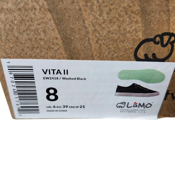 Lamo Vita II Women’s Size‎ 8 Black Canvas Walking Sneakers OrthoLite Insole NWT - Picture 7 of 16